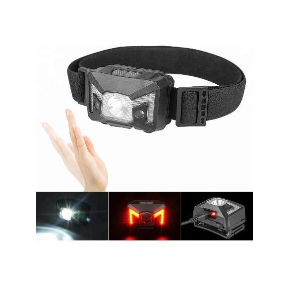 Mozgásérzékelős, akkumulátoros fejlámpa