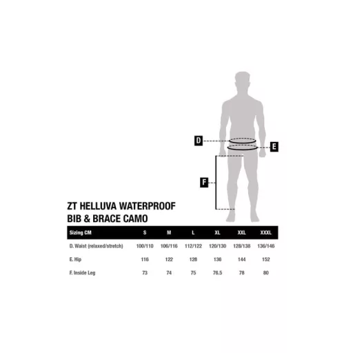 Nash ZT Helluva Waterproof Bib and Brace Camo - vízálló kantáros nadrág