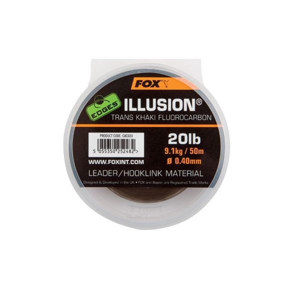 FOX EDGES™ Illusion® - Trans Khaki 0.40 mm - fluorokarbon horogelőke