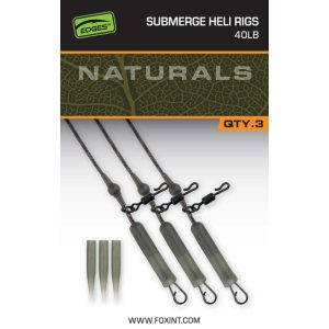 FOX EDGES™ Naturals Submerged Heli rigs 40lb x 3 - SÜLLYEDŐ ÓLOMMENTES BOJLIS HELIKOPTER SZERELÉK 40LB