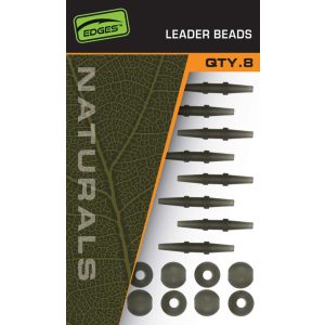 FOX  Edges Naturals Leader Beads x 8 - GUMIHÜVELY ÉS GYÖNGY KÉSZLET