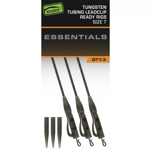 FOX Edges Tungsten Tubing Leadclip Ready Rigs Size 7 3pcs