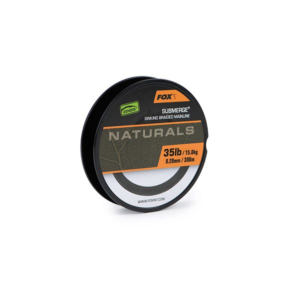 FOX SUBMERGE NATURALS BRAID SINKING BRAIDED MAINLINE 300 MÉTER 0,20 MM - FONOTT SÜLLYEDŐ FŐZSINÓR