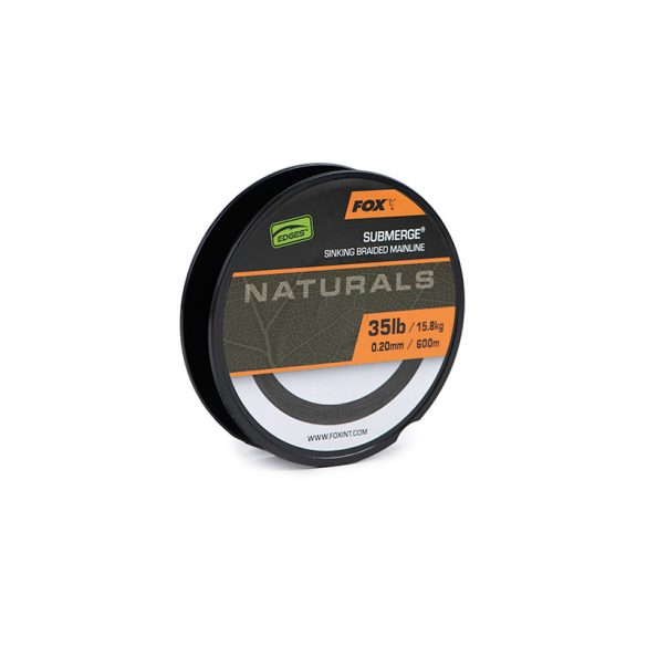 FOX SUBMERGE NATURALS BRAID SINKING BRAIDED MAINLINE 600 MÉTER 0,20 MM - FONOTT SÜLLYEDŐ FŐZSINÓR