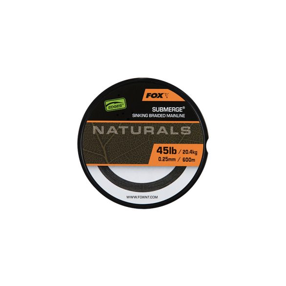 FOX SUBMERGE NATURALS BRAID SINKING BRAIDED MAINLINE 600 MÉTER 0,25 MM - FONOTT SÜLLYEDŐ FŐZSINÓR