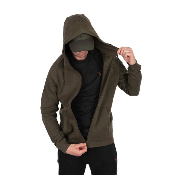 FOX COLLECTION LIGHTWEIGHT HOODY GREEN & BLACK - ZÖLD FEKETE PULÓVER