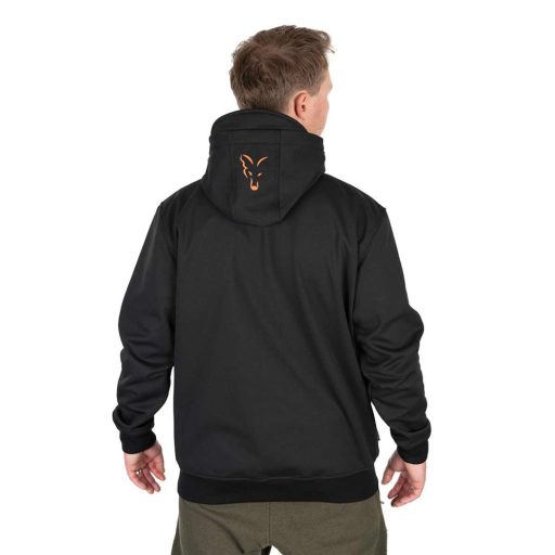 FOX COLLECTION SOFT SHELL JACKET BLACK & ORANGE - Fekete és narancs soft shell stílusú kabát