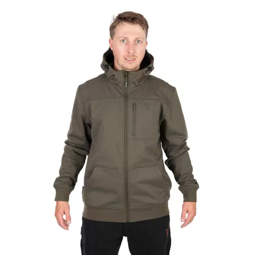 FOX COLLECTION SOFT SHELL JACKET GREEN & BLACK - Zöld és fekete soft shell stílusú kabát