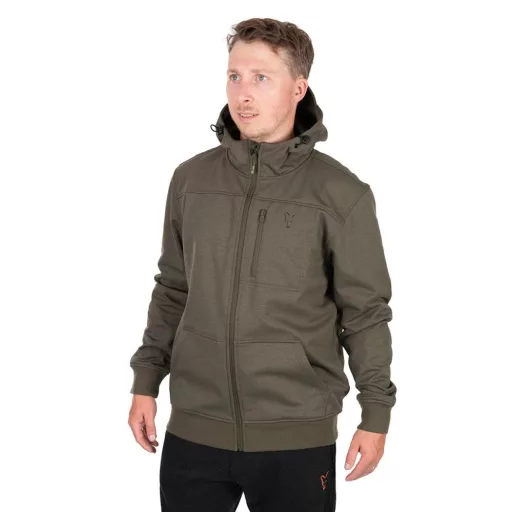 FOX COLLECTION SOFT SHELL JACKET GREEN & BLACK - Zöld és fekete soft shell stílusú kabát