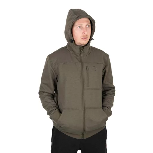 FOX COLLECTION SOFT SHELL JACKET GREEN & BLACK - Zöld és fekete soft shell stílusú kabát