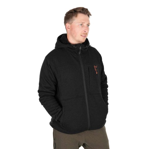 FOX COLLECTION SHERPA JACKET BLACK & ORANGE - SHERPA FEKETE NARANCS DZSEKI