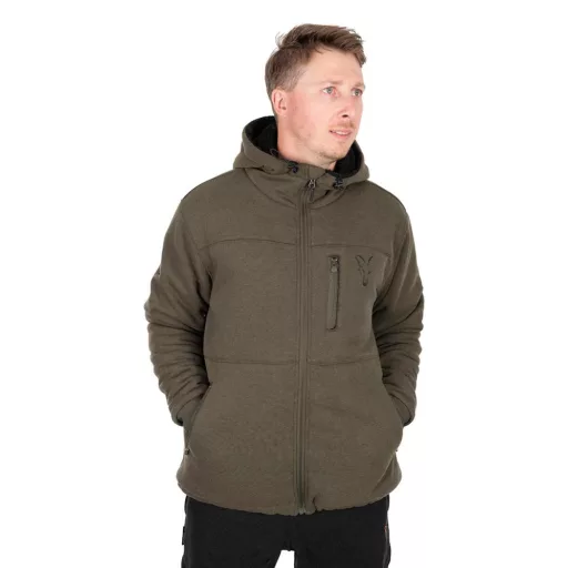 FOX COLLECTION SHERPA JACKET GREEN & BLACK - SHERPA ZÖLD FEKETE DZSEKI