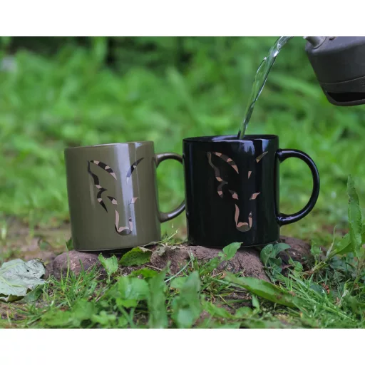FOX BLACK & CAMO HEAD CERAMIC MUG - KERÁMIA BÖGRE