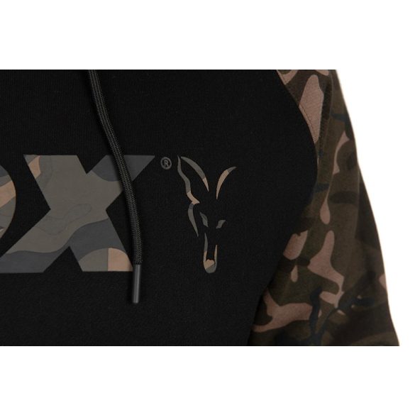 FOX Black/Camo Raglan Hoodie - kapucnis pulóver