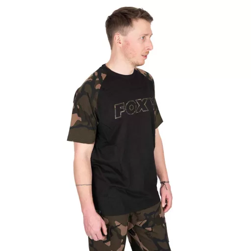 FOX BLACK/CAMO OUTLINE T-SHIRT - póló 