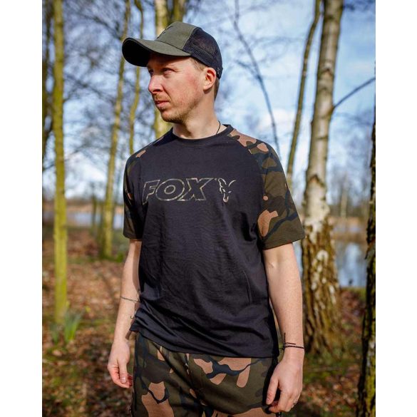 FOX BLACK/CAMO OUTLINE T-SHIRT - póló 