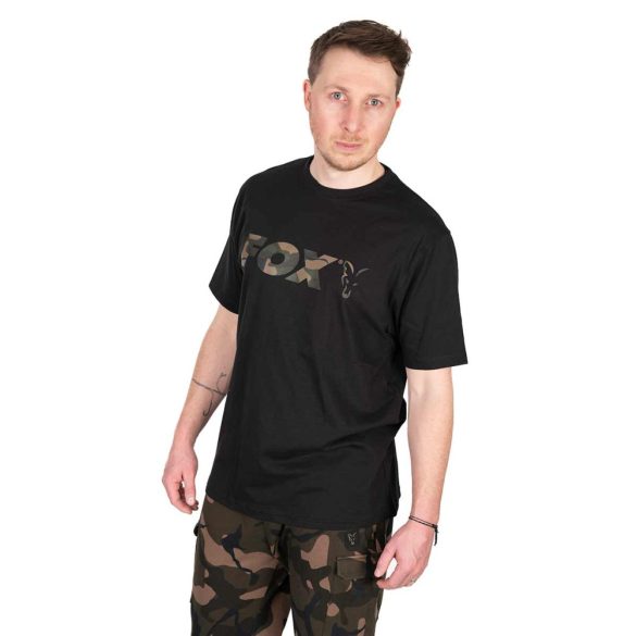 FOX BLACK/CAMO LOGO T-SHIRT - póló 