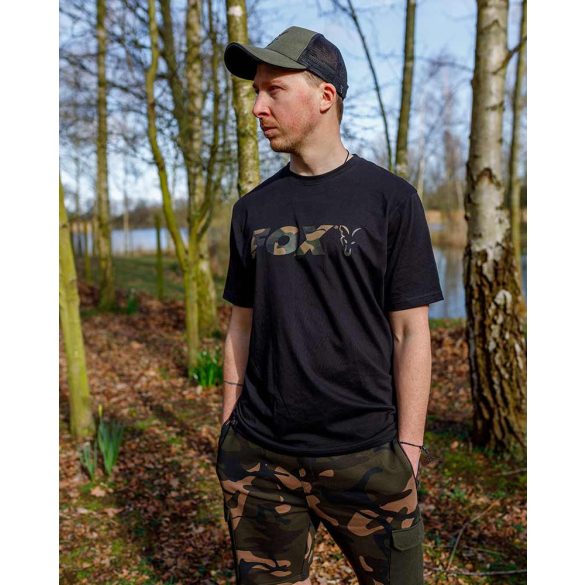 FOX BLACK/CAMO LOGO T-SHIRT - póló 