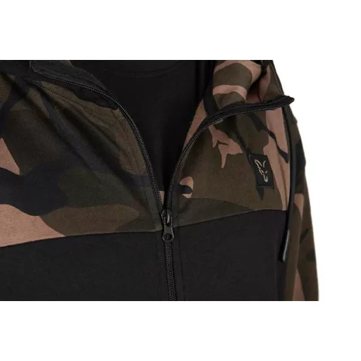 FOX LW BLACK/CAMO SPLIT ZIP HOODY - Pulóver 