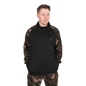 FOX LW BLACK/CAMO QTR ZIP - Pulóver 