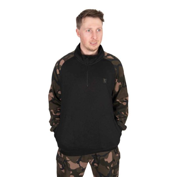 FOX LW BLACK/CAMO QTR ZIP - Pulóver 