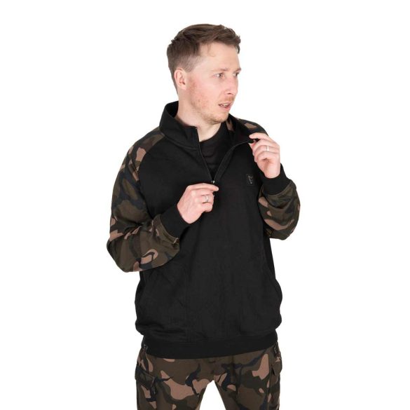 FOX LW BLACK/CAMO QTR ZIP - Pulóver 