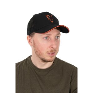 FOX COLLECTION TRUCKER CAP BLACK & ORANGE - Fekete Narancs Hálós Baseball sapka