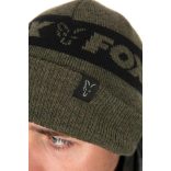 FOX COLLECTION BEANIE HAT - GREEN & BLACK - zöld és fekete téli sapka