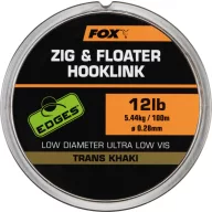 FOX Zig and Floater Hooklink Trans Khaki 15lb 0.30mm