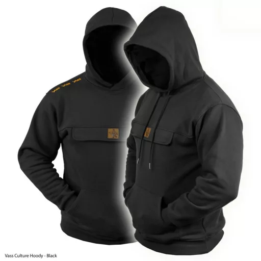 VASS Culture Fishing Hoody - prémium kenguruzsebes melegítőfelső (fekete)