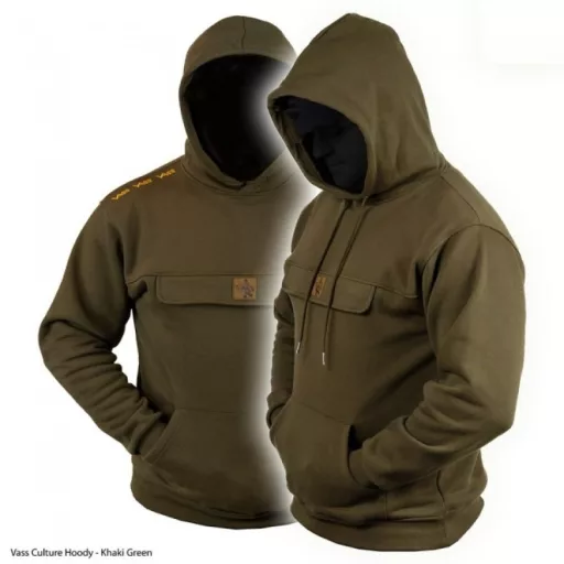 VASS Culture Fishing Hoody - prémium kenguruzsebes melegítőfelső (keki zöld) 