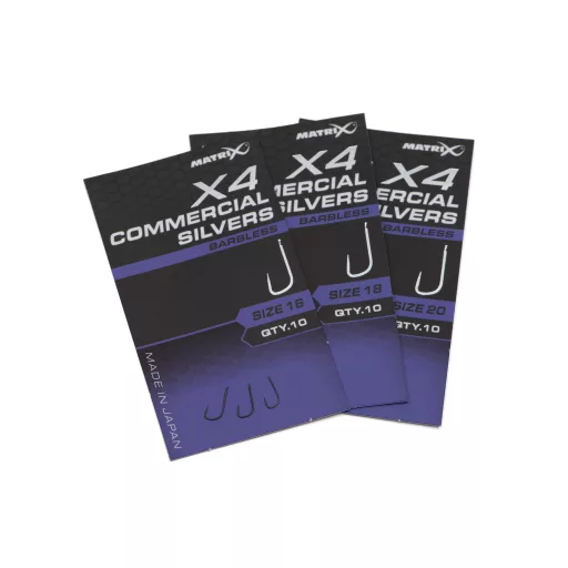 MATRIX X4 Commercial Silvers Size 20 Barbless 