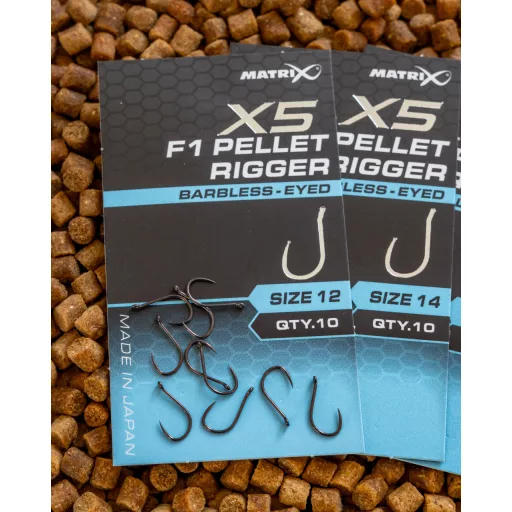 MATRIX X5 F1 Pellet Rigger Size 16 Barbless - Eyed