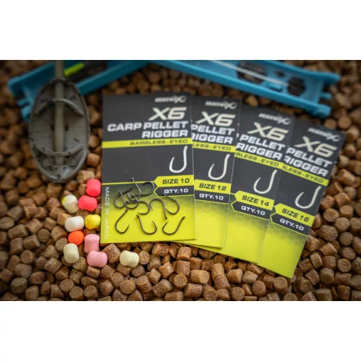 MATRIX X6 Carp Pellet Rigger Size 14 Barbless - Eyed