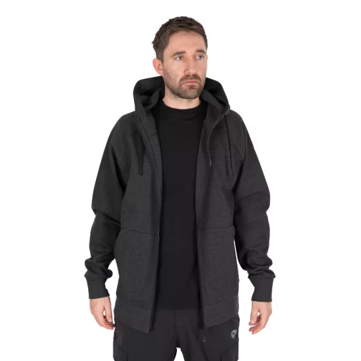 MATRIX Charcoal Marl Zip Hoody