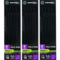   MATRIX MXC-1 Size 14 Barbless 0.165mm 6 15cm Standard Pole Rig 8pcs