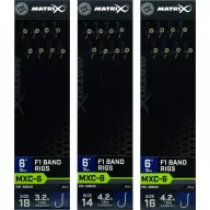 MATRIX MXC-6 Size 16 Barbless 0.145mm 6 15cm F1 Band 8pcs