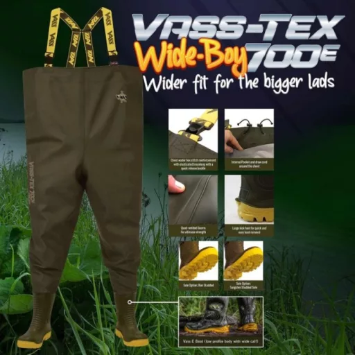 Vass-Tex 700E Wide-Boy Chest Wader - bő fazonú prémium mellescsizma  