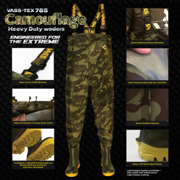Vass Tex 785 'Heavy Duty' Camouflage Wader - melles csizma