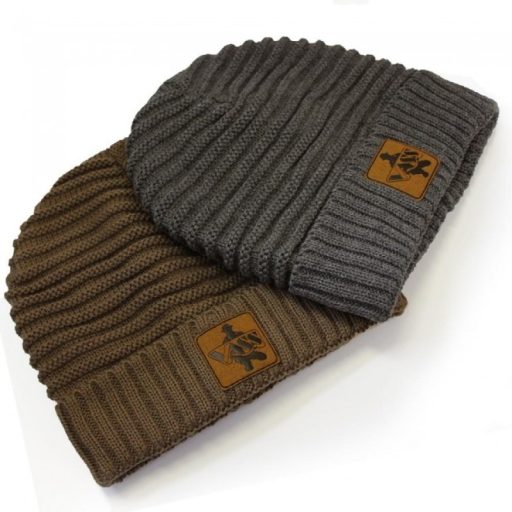 Vass ‘Fleece Lined’ Ribbed Beanie - prémium kötött sapka, szürke
