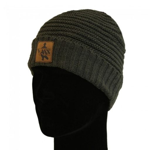 Vass ‘Fleece Lined’ Ribbed Beanie - prémium kötött sapka, szürke